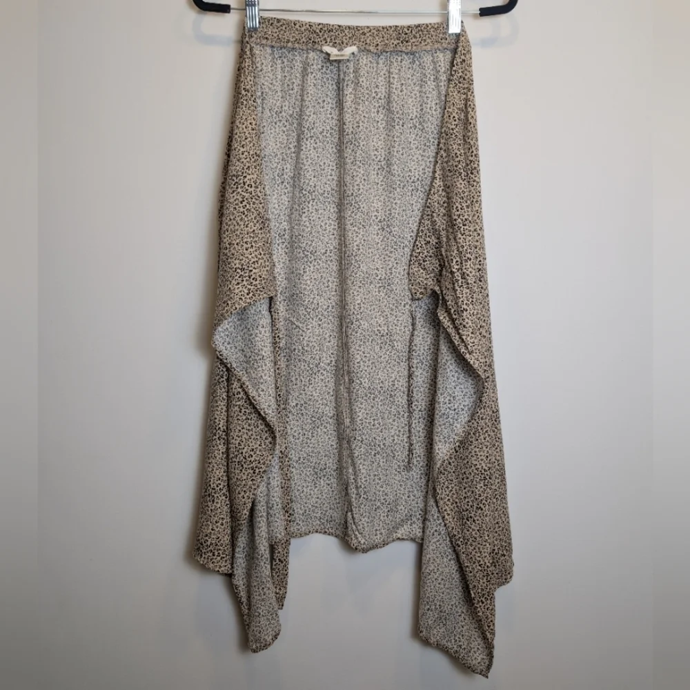 Urban Romantics Brown Black Animal Print Midi Wrap Skirt Size Large